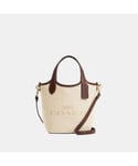 Coach Womens Hanna Bucket Bag in Canvas with Lockup - Beige - One Size