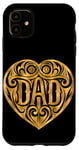 Coque pour iPhone 11 Dad Coeur Amour Doré Fête des Pères Père Papa