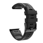Eariy silicone wristband compatible with Garmin Fenix 6X / Fenix 6X Pro, quick-release sports bracelet, scratch-proof, waterproof, stylish and beautiful., Black