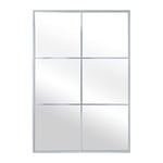 DRW Miroir Mural rectangulaire de fenêtre en métal Blanc 80x2x120cm