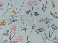Kuddfodral 60x63 cm - Grönt blommigt huvdkuddfodral i polycotton - Borg Living