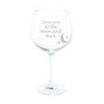 Dartington Love You to the Moon and Back Gin & Tonic Copa Glass - Valentines Day Gift