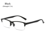 Anti-blått ljus läsglasögon blått ljus blockerande dator Black Strength 1.5x-Strength 1.5x