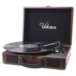 Record Player, VOKSUN Portable Bluetooth Vinyl Turntable, Built-in 2 Stereo Speakers, 3-Speed 33/45/78 RPM Suitcase Vinyl LP Player, Supports Vinyl to MP3 Recording, AUX/USB Encoding/RCA/Headphone