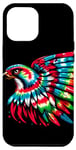 iPhone 14 Pro Max Cool Falcon Bird Spirit Animal Illustration Tie Dye Art Case
