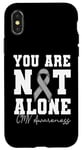 Coque pour iPhone X/XS You Are Not Alone CMV Awareness Wear Ruban argenté