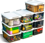 Citylife 10 Pack Small Storage Boxes with Lids Plastic Storage Boxes Stackable C