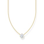 Thomas Sabo large zirconia pendant 18K guldpläterat halsband KE2210-414-14-L45V