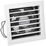 La Ventilazione GCMIB1818120-Y Grille pour cheminée avec Ventilateur électrique, Blanc, 180x180 mm
