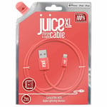 Charging Cable Apple Lightning Juice XL 2 Metre Cable Charge And Sync Coral