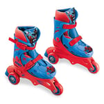 Mondo Toys – Marvel Spiderman – 3 en Line Skates – Rollers double fonction réglables – Roues en PVC – Roller enfant/fille – Taille S – Taille 29/32 – 28631