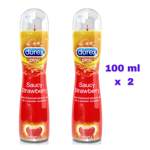 Durex Play Saucy Strawberry Lubricant Lube Gel Pleasure-Enhancing 100 ml x 2