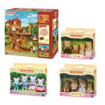Sylvanian Adventure Tree House Gift Set Camping & 3 Family Bundle Sets 3+ Years