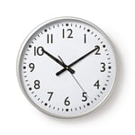 Väggklocka | Diameter: 380 mm | Plast | Silver / Vit