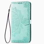 LAGUI Attractive Embossed Flip Cover Wallet Case Compatible for Oppo A53 2020, green