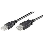 USB 2,0 Hi-Speed förlängningssladd, svart, 0,3 m,