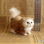 e Simulering Katt Plyschleksaker Mjukt Gosedjur Kattmodell Verklighetstrogen Katt A2 one size