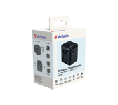Verbatim Universal Travel Adapter Plug  |USB-C PD & USB-A QC ports|