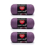 Red Heart Super Saver Lot de 3 – Violet moyen – 198 g – Acrylique – 4 moyen (peigné) – 300 m – Tricot, crochet, artisanat et amigurumi