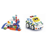 VTech Toot-Toot Drivers Fix & Fuel Garage, Car Tracks for Kids with Lights and Sounds, Musical Toy & Toot-Toot Drivers Police Car | Interactive Toddlers Toy for Pretend Play with Lights and Sounds