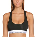 Calvin Klein - Women's Bralette - Modern Cotton - 53% Cotton 35% Modal 12% Elastane - Black - Cotton Modal Blend - Racerback Styling - Unlined, No Padding - Calvin Klein Logo Print - Size