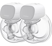 MOMCOZY S9 Pro Double Electric Wearable Breast Pump - White & Grey