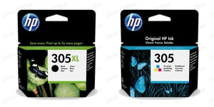 HP 305XL Black & 305 Colour Ink Cartridge For HP ENVY 6010 Printer