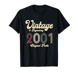 Vintage 2001 T Shirts For Women Letter Print Retro Birthday T-Shirt