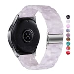 DEALELE Strap Compatible with Samsung Gear S3 Frontier/Classic/Galaxy Watch 46mm / Galaxy 3 45mm, 22mm Colorful Resin Bracelet Replacement for Huawei Watch 3 / GT2 46mm (White)