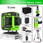 niveau Laser à faisceau vert 16/12 lignes autonivelant,projection horizontale et verticale à 360 °,Super puissant - Type IE12C-DC11G-H15