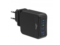 Media-Tech USB-C PD SMART POWER ADAPTER - 65 W automatisk universell nätadapter för mobila enheter, 5 automatiskt valbara spänningar och strömmar, USB-C- och USB-A-uttag
