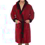 Herr Huva Morgonrock Mjuk fleece Morgonrock Patchwork Nattkläder Red 5XL