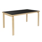 Artek - Table 82B, Black linoleum, Clear lacquered