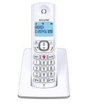 Alcatel F530, téléphone sans fil, avec fonction blocage d'appels, mains libres et deux touches de mémoires directes Blanc/Gris