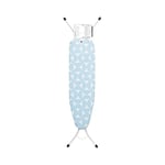Brabantia - Ironing Board A - with Steam Iron Rest - Compact & Foldable - Adjustable Height - Non-Slip Feet - Perfect Fit Cotton Cover - Child & Transport Lock - Fresh Breeze - 110 x 30 cm