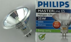 5 x Philips Master Line ES ECO Boost 12V 35W Dichroic 35 = 50 Watt 8º spot AB15