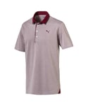 Puma Diamond Jaquard Burgundy Performance Fit Mens Golf Polo Shirt 576125 03 - Size Small