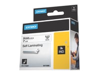 Dymo Rhinopro Self Laminating - Vinyl - Svart På Vitt - Rulle (2,4 Cm X 5,5 M) 1 Rulle (Rullar) Etiketter - För Rhino 6000, 6000 Hard Case Kit  Rhinopro 6000
