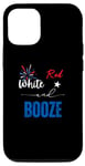 Coque pour iPhone 15 Pro Rouge blanc et alcool fantaisie
