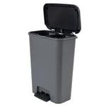 Double Waste Bin Slim Trash Can Pedal 2 x 23L 2 Compartments Sorting Recycling