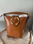 Jimmy Choo Ladies Latte Madeline Leather Bucket Bag NEW WITH ORIGINAL DUSTBAG