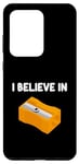 Coque pour Galaxy S20 Ultra I Believe in Taille-crayons manuel rotatif Pointe graphite