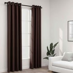 vidaXL Linen-Look Blackout Curtains with Grommets 2pcs Taupe 140x245cm Room