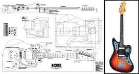 Plan de guitare électrique Fender Jaguar – Full Échelle d'impression