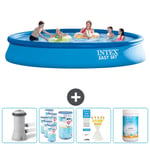 Intex Pyöreä puhallettava Easy Set uima-allas - 457 x 84 cm - Sininen - Sisältää pumpun Suodattimet - Testiliuskat - Kloori Tarvikkeet Mukaan Lukien