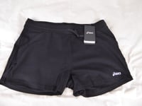 LADIES ASICS SPORT ESSENTIAL BLACK KNIT SHORTS - SIZE XXL - NEW WITH TAGS