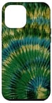 iPhone 14 Pro Max Earthy Spiral Tie Dye Boho Watercolor Forest Green Teal Tan Case