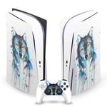 Head Case Designs Officially Licensed Pixie Cold Ice Wolf Art Mix Vinyl Faceplate Sticker Gaming Skin Decal Cover Compatible With Sony PlayStation 5 PS5 Disc Edition Console & DualSense Controller