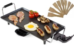 LARGE TEPPANYAKI GRILL TABLE ELECTRIC HOT PLATE BBQ GRIDDLE CAMPING 2000W
