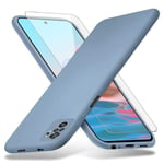 Richgle Compatible with Xiaomi Redmi Note 10 / 10S Case & Tempered Glass Screen Protector, Slim Soft TPU Silicone Case Cover Shell Compatible with Redmi Note 10 / 10S - Lavender Grey RG81019